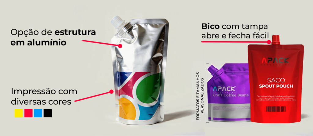 Saco Stand Up Com Bico Spout Pouch