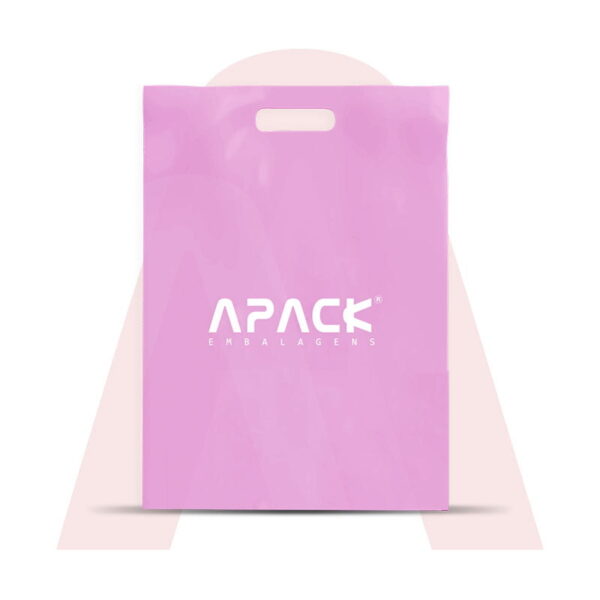 Sacolas em Polietileno Baixa Densidade Alça Vazada Pink Personalizado